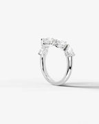 Lab Grown Diamond Pear Cut Open Curved Pavé Enhancer Wedding Band Ring