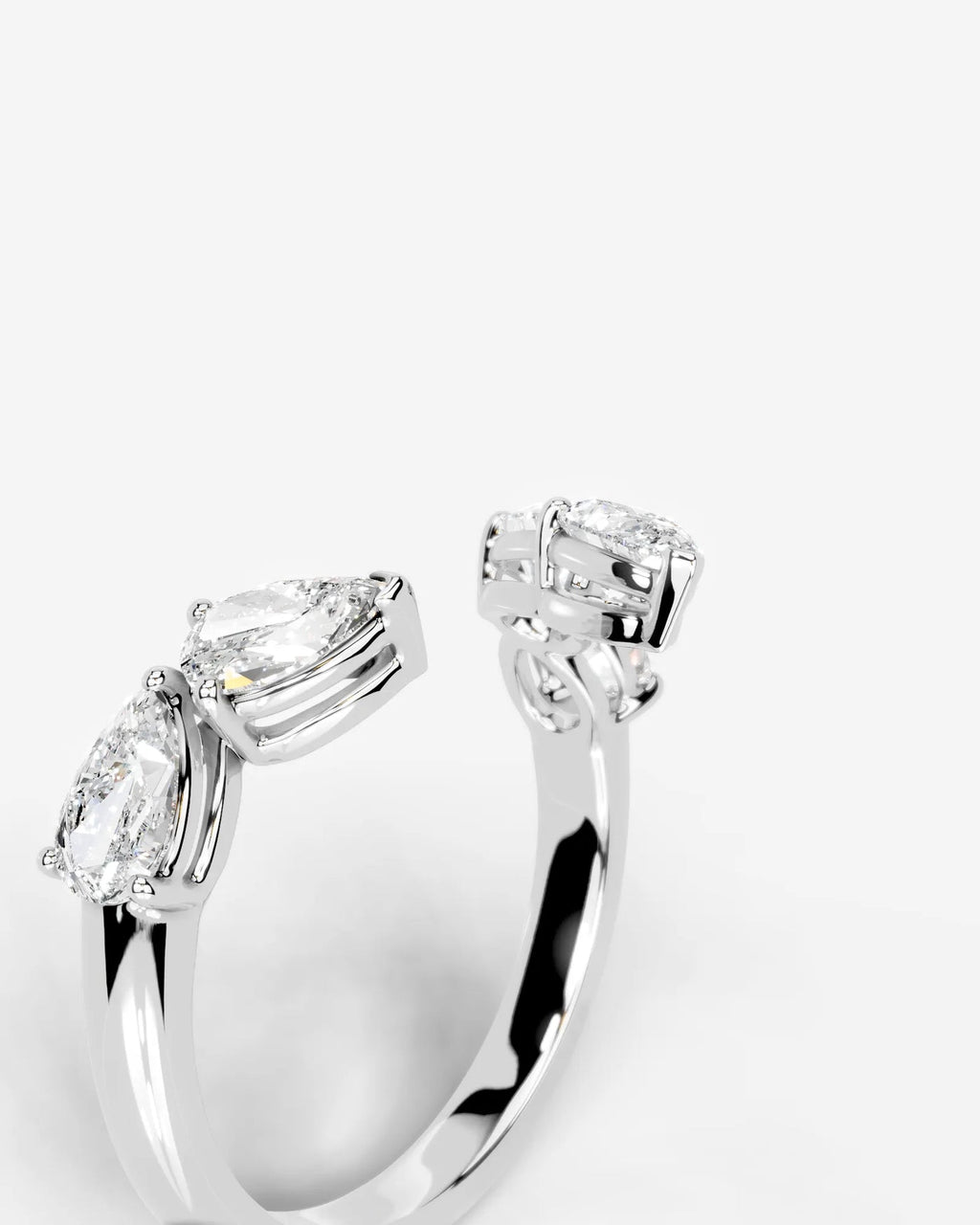 Lab Grown Diamond Marquise & Pear Shape Curved Cluster Ring
