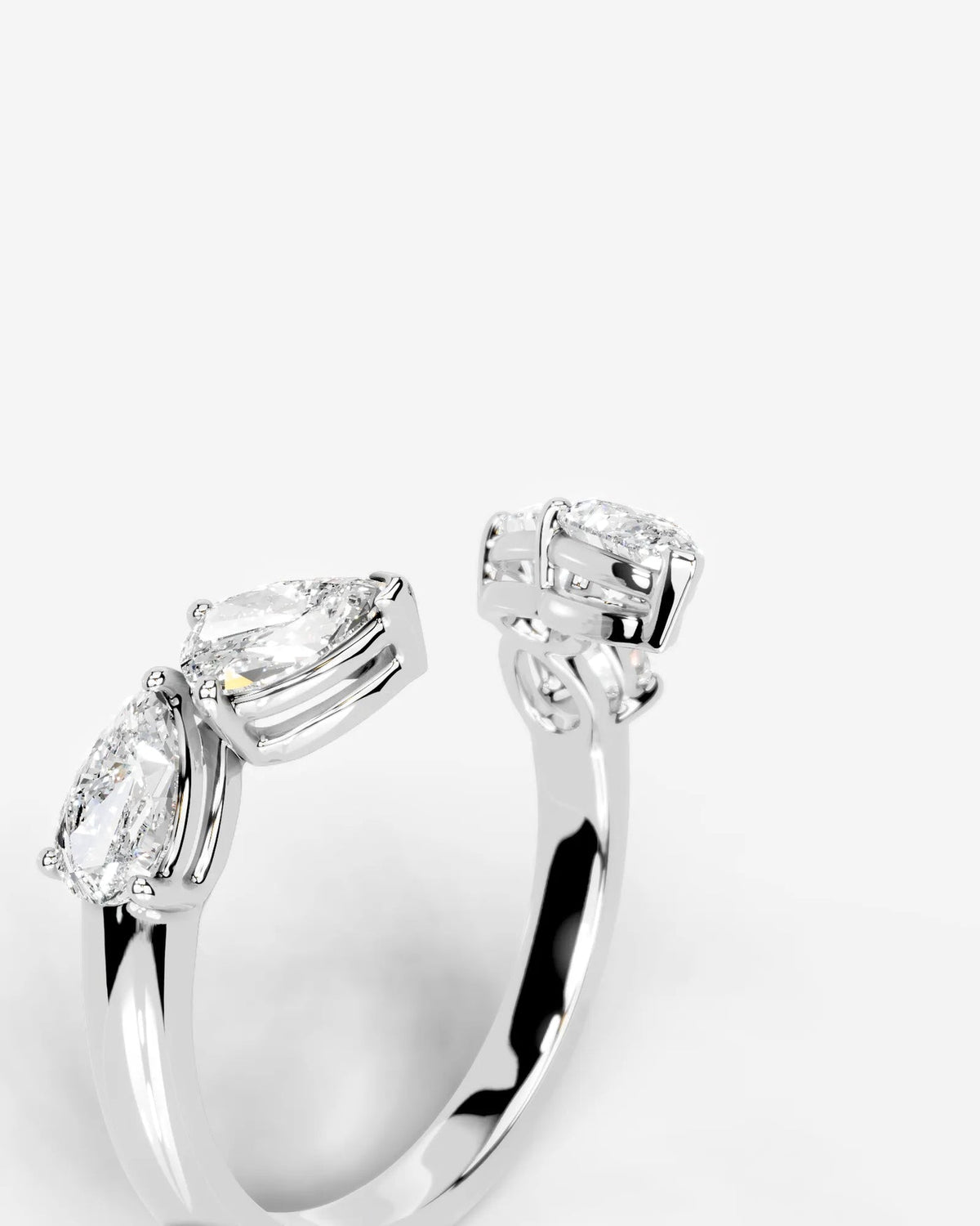 Lab Grown Diamond Marquise & Pear Shape Curved Cluster Ring