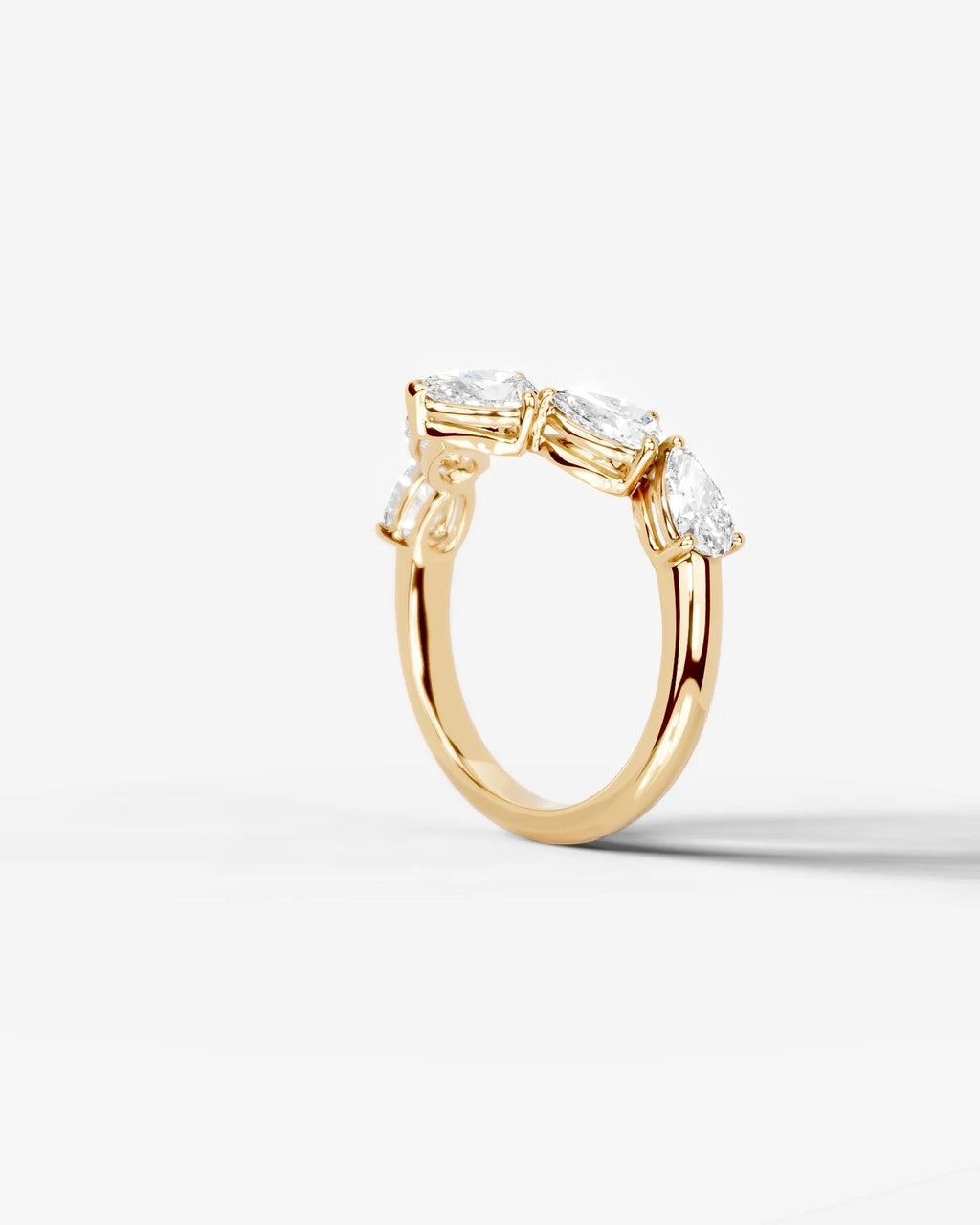 Lab Grown Diamond Marquise & Pear Shape Curved Cluster Ring