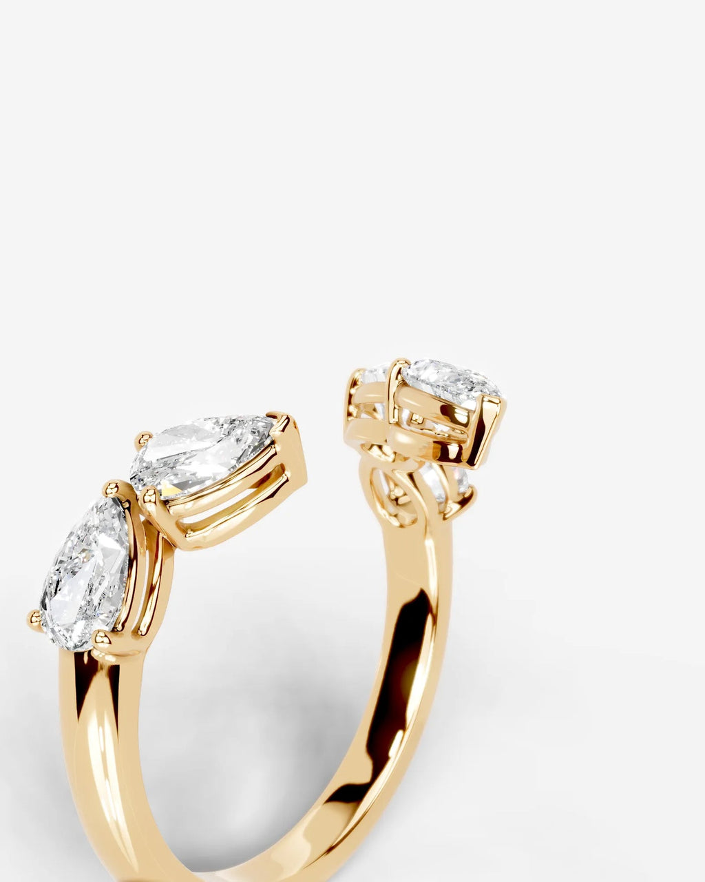 Lab Grown Diamond Marquise & Pear Shape Curved Cluster Ring