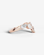 Lab Grown Diamond Marquise & Pear Shape Curved Cluster Ring
