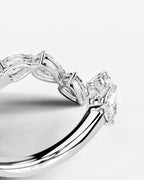 Lab Grown Diamond Marquise & Pear Shape Curved Cluster Ring