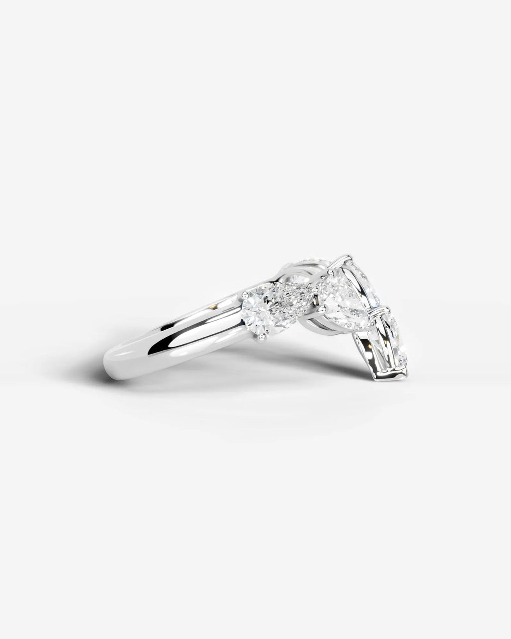 Lab Grown Diamond Marquise & Pear Shape Curved Cluster Ring