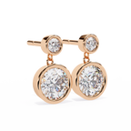 Diamond Drop Earrings – Lab Grown Round Brilliant Cut, 1.66 Carat Studded Design– Lustraa’s Diamond Earrings