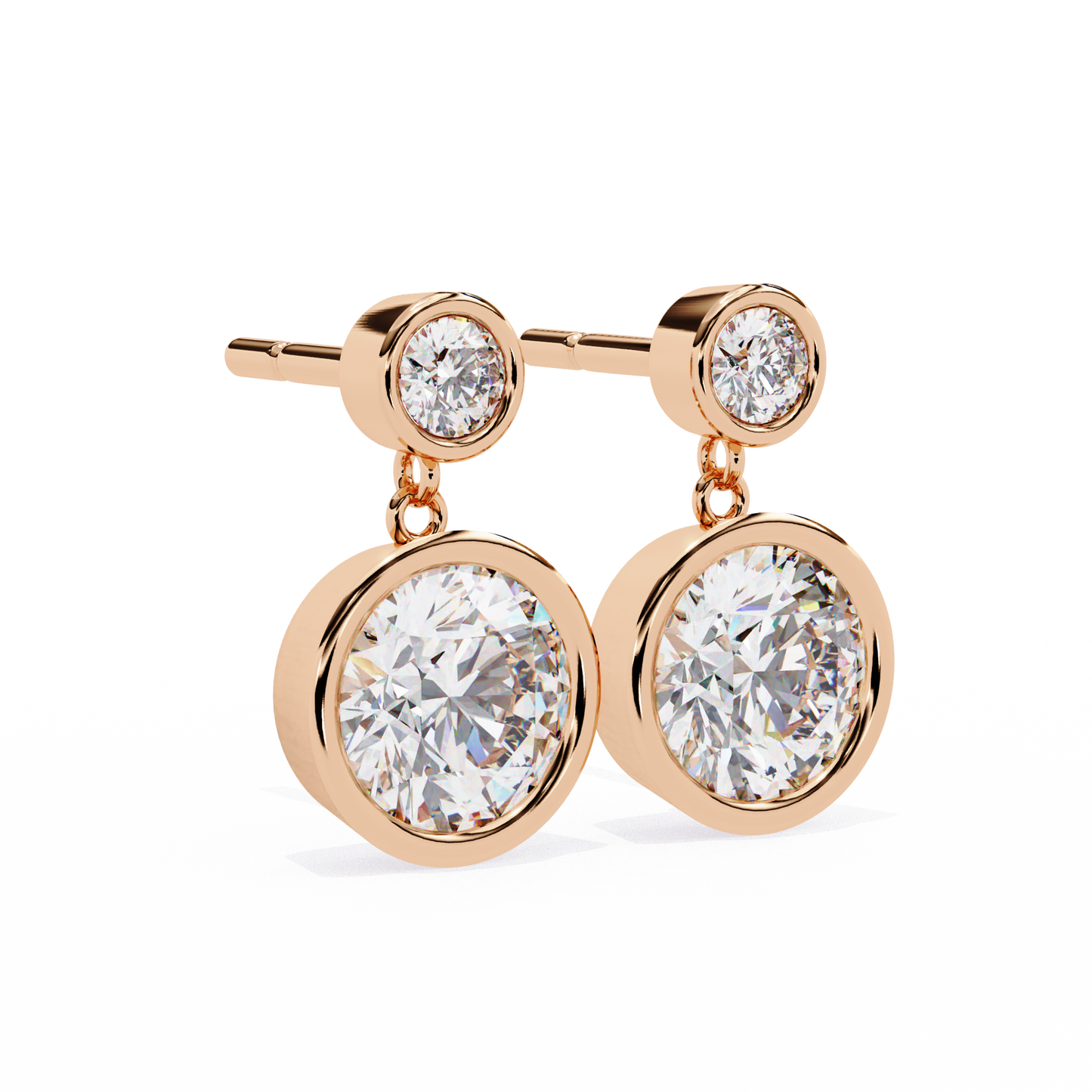 1.66 Carat Lab Grown Diamond Earrings – Round Brilliant Cut – Diamond Studded Drop Earrings – Lustraa’s Diamond Earrings