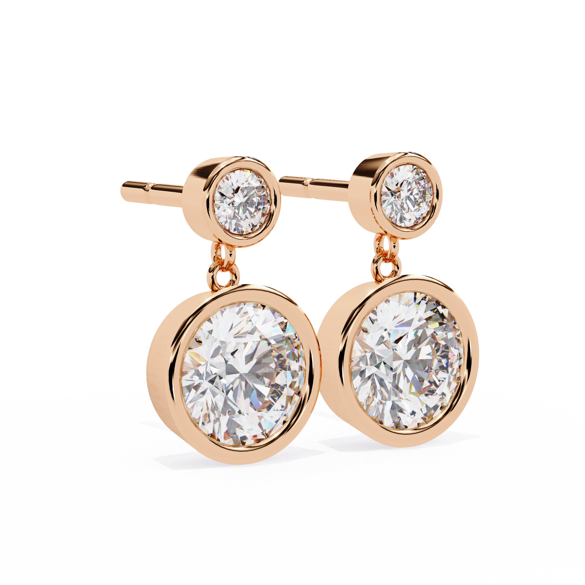 Diamond Drop Earrings – Lab Grown Round Brilliant Cut, 1.66 Carat Studded Design– Lustraa’s Diamond Earrings