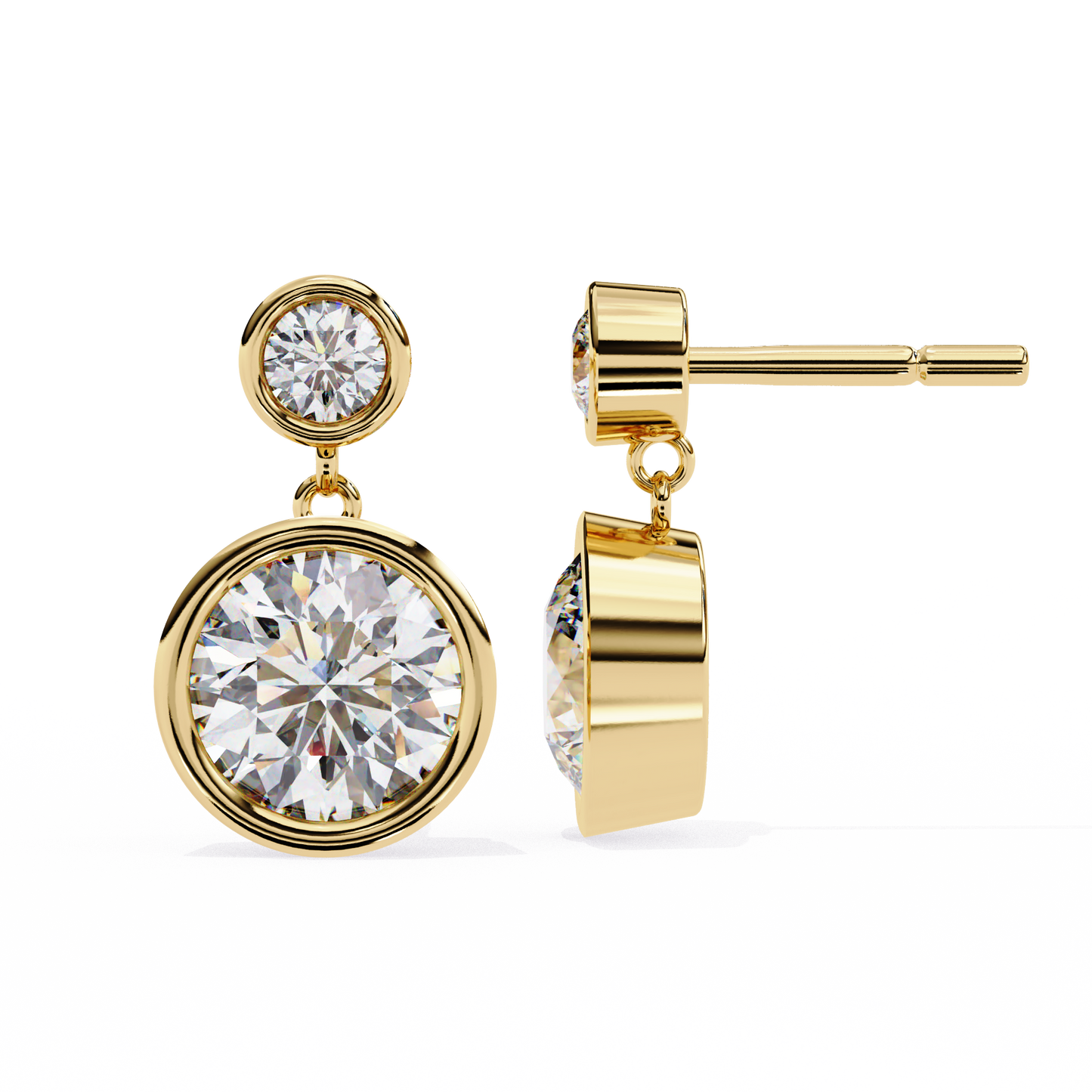 1.66 Carat Lab Grown Diamond Earrings – Round Brilliant Cut – Diamond Studded Drop Earrings – Lustraa’s Diamond Earrings