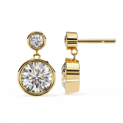 1.66 Carat Lab Grown Diamond Earrings – Round Brilliant Cut – Diamond Studded Drop Earrings – Lustraa’s Diamond Earrings