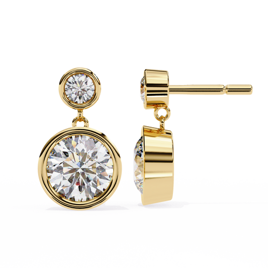 1.66 Carat Lab Grown Diamond Earrings – Round Brilliant Cut – Diamond Studded Drop Earrings – Lustraa’s Diamond Earrings