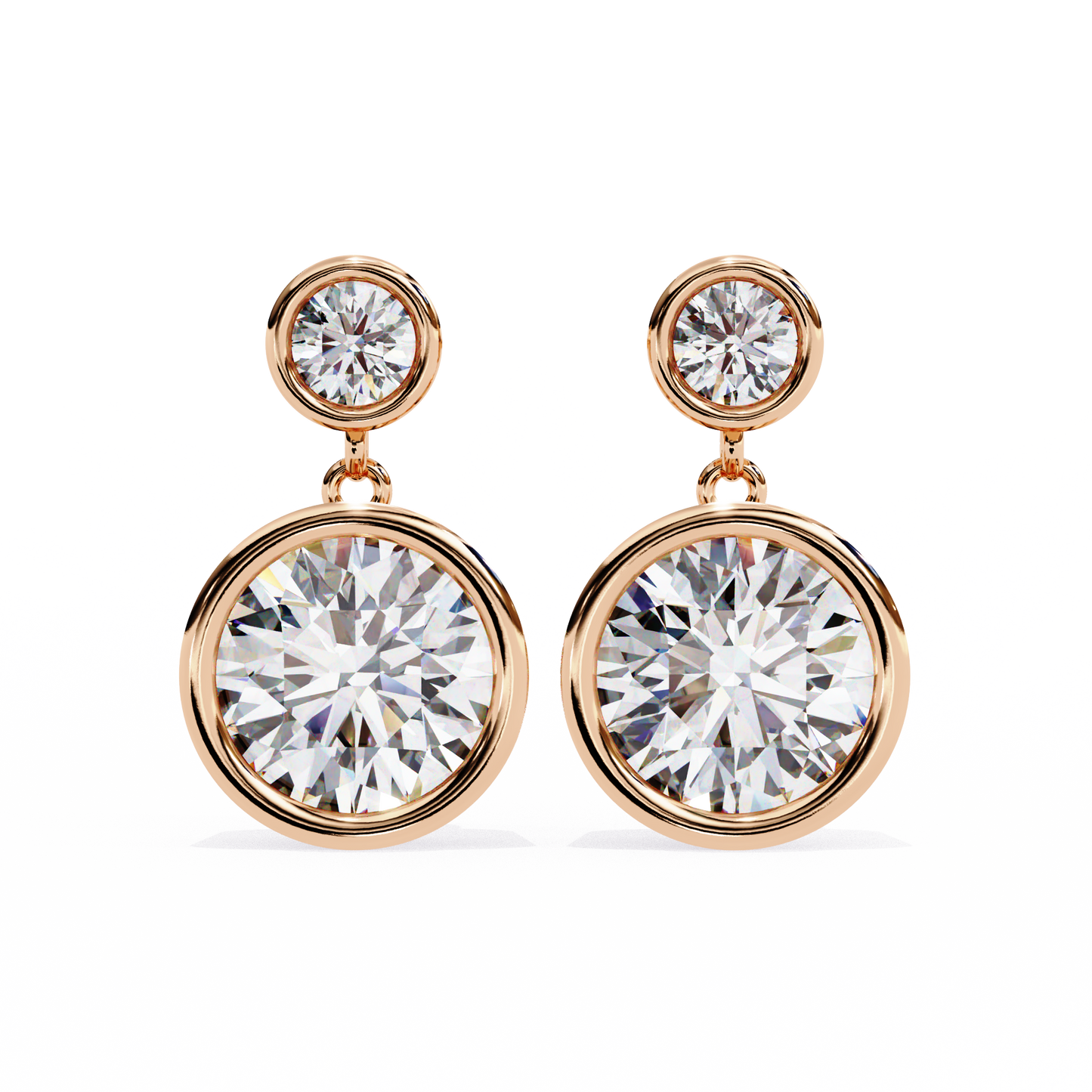 1.66 Carat Lab Grown Diamond Earrings – Round Brilliant Cut – Diamond Studded Drop Earrings – Lustraa’s Diamond Earrings