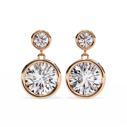 1.66 Carat Lab Grown Diamond Earrings – Round Brilliant Cut – Diamond Studded Drop Earrings – Lustraa’s Diamond Earrings