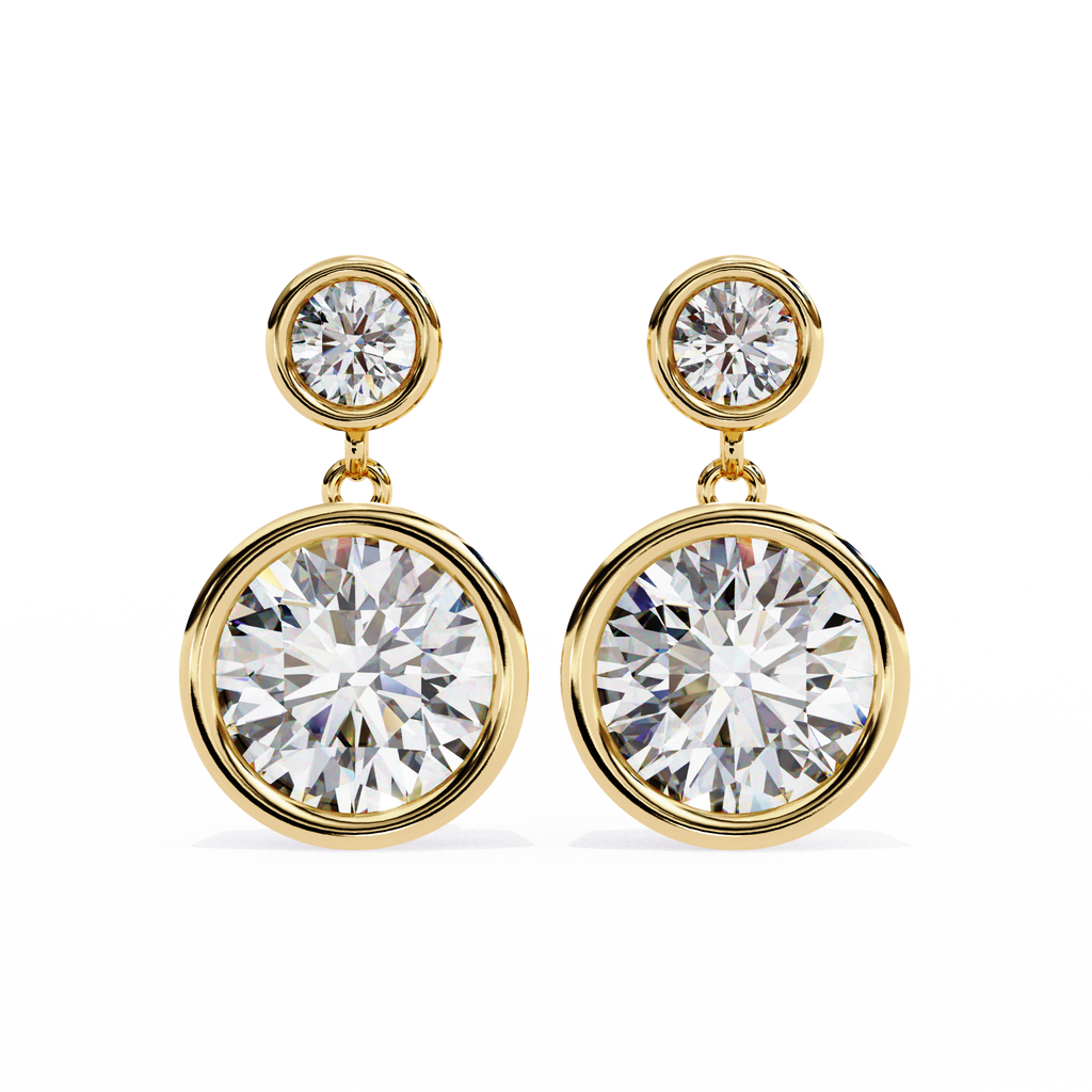 Diamond Drop Earrings – Lab Grown Round Brilliant Cut, 1.66 Carat Studded Design– Lustraa’s Diamond Earrings
