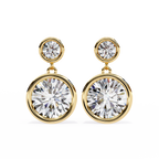 Diamond Drop Earrings – Lab Grown Round Brilliant Cut, 1.66 Carat Studded Design– Lustraa’s Diamond Earrings