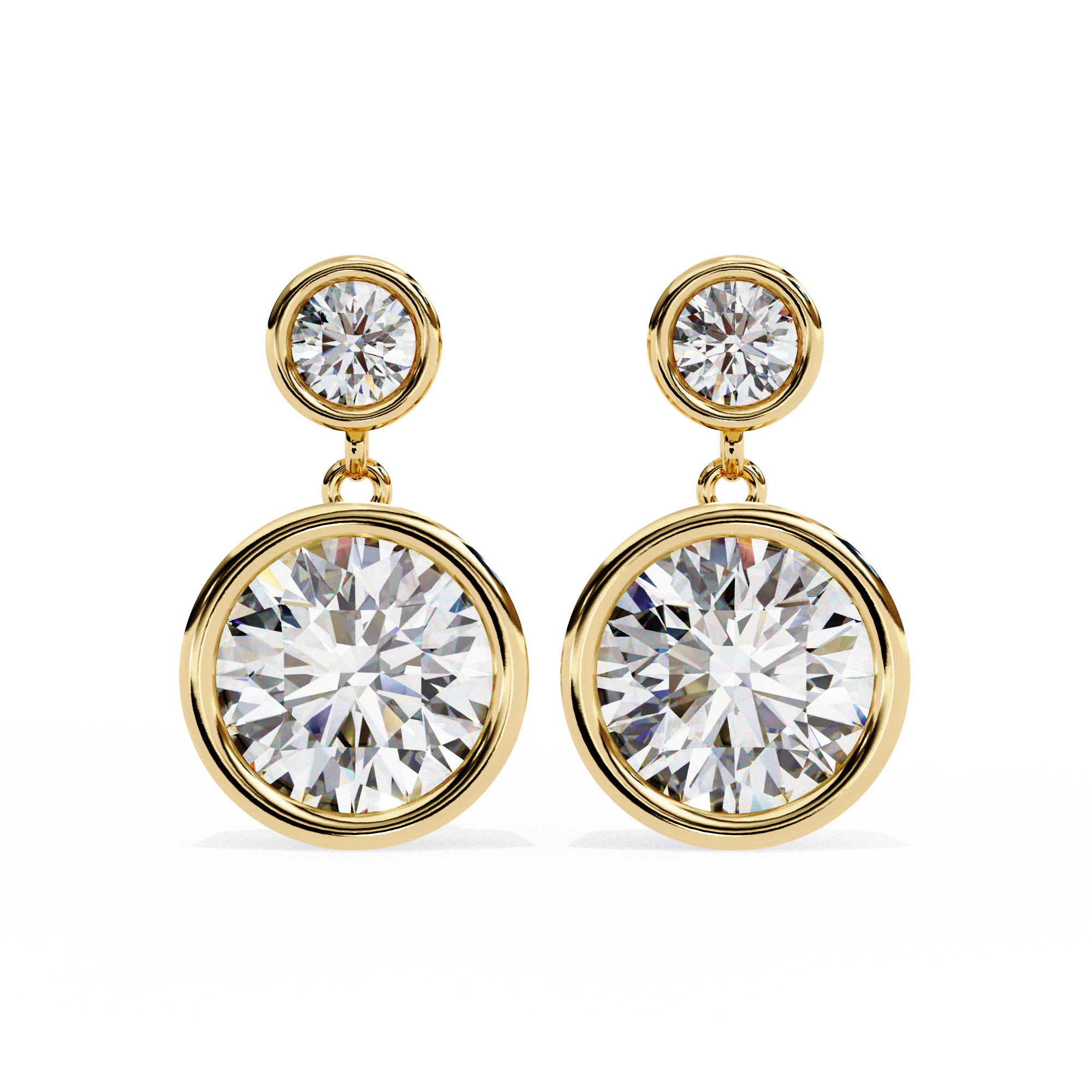 Diamond Drop Earrings – Lab Grown Round Brilliant Cut, 1.66 Carat Studded Design– Lustraa’s Diamond Earrings