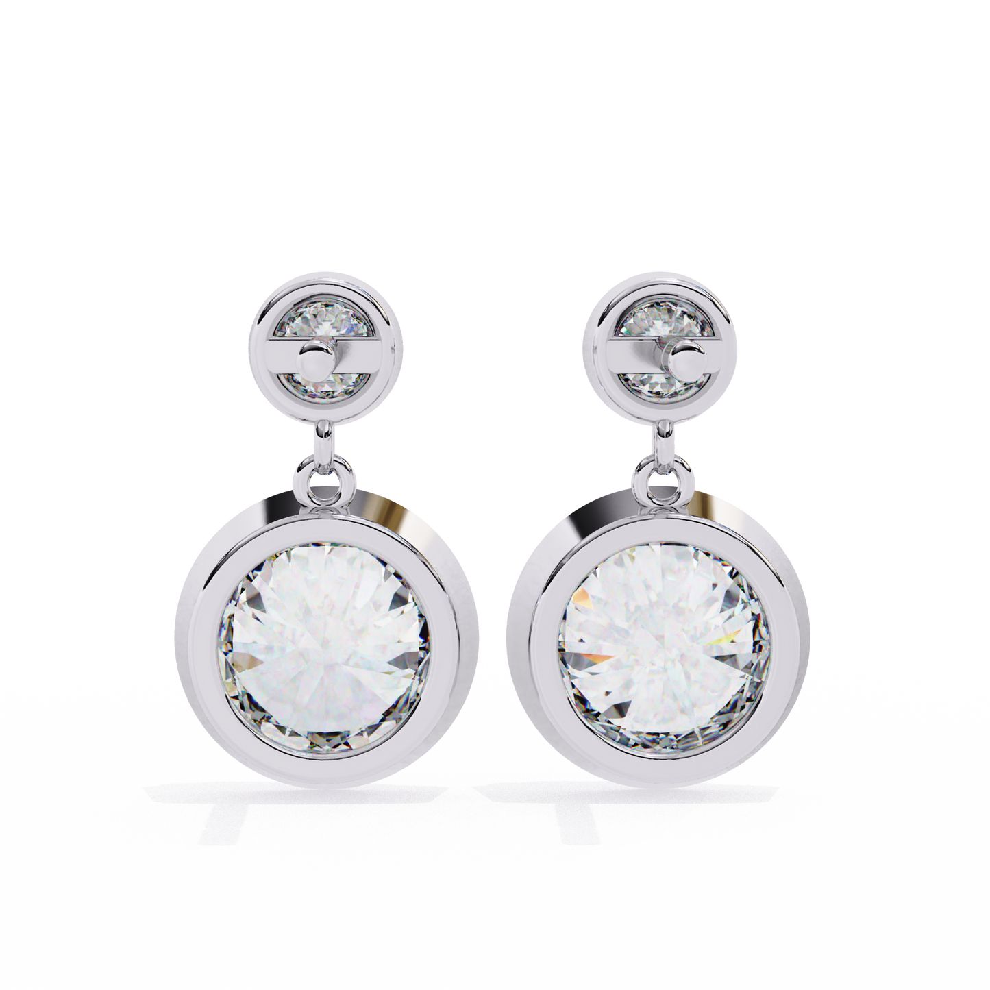 1.66 Carat Lab Grown Diamond Earrings – Round Brilliant Cut – Diamond Studded Drop Earrings – Lustraa’s Diamond Earrings
