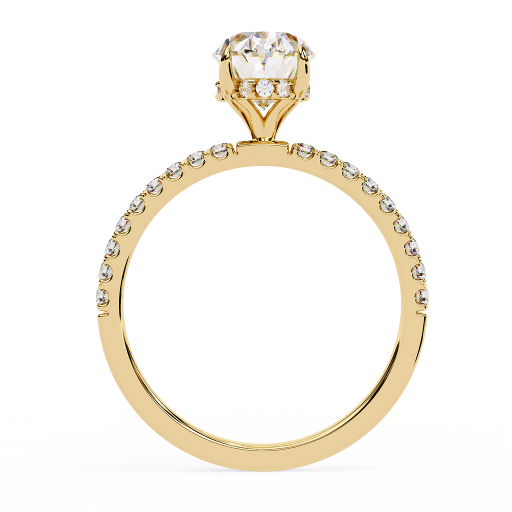 Oval Lab Grown Diamond Engagement Ring – 1.20 CT Hidden Halo Solitaire Bridal Ring, Wedding Band Jewelry– Lustraa’s Oval Diamond Ring