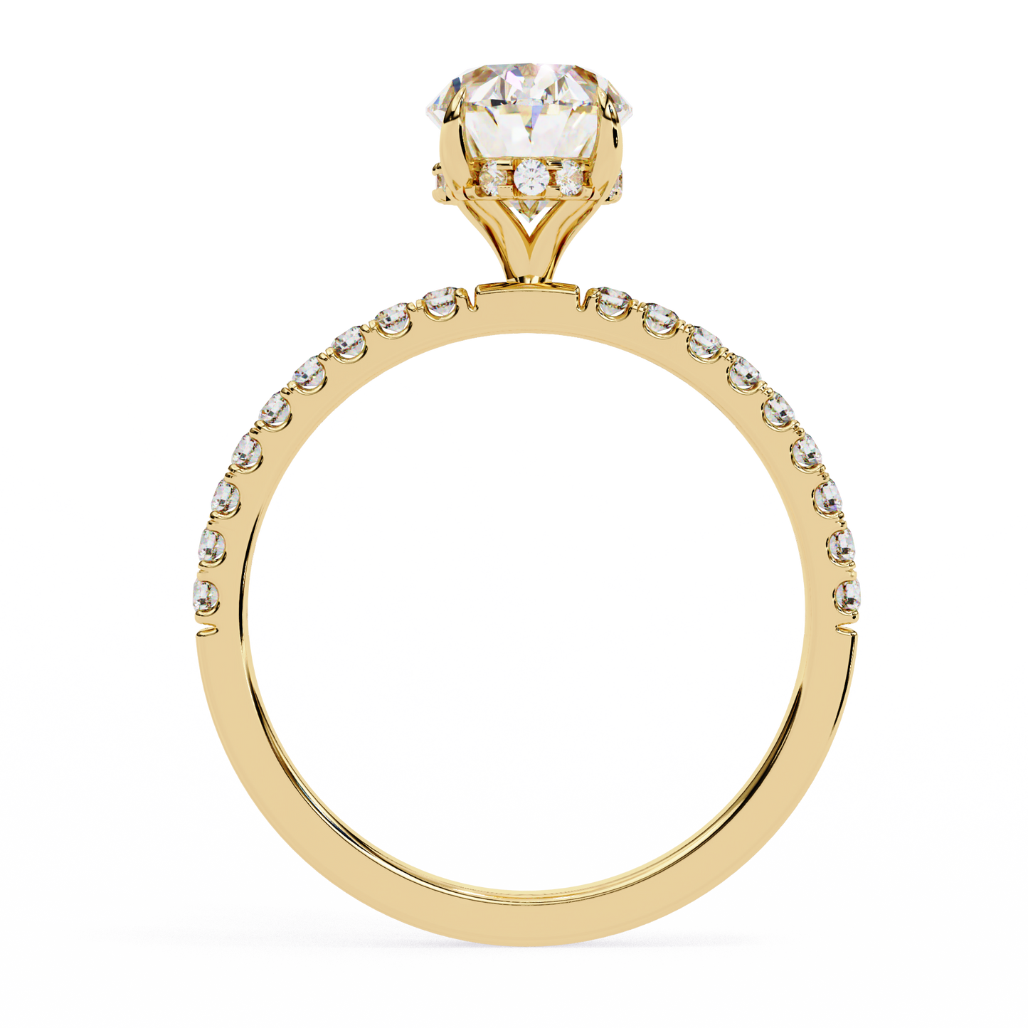 1.20 Carat Oval Cut Lab Grown Diamond Hidden Halo Ring – Solitaire Engagement Ring – Lustraa’s Oval Diamond Ring