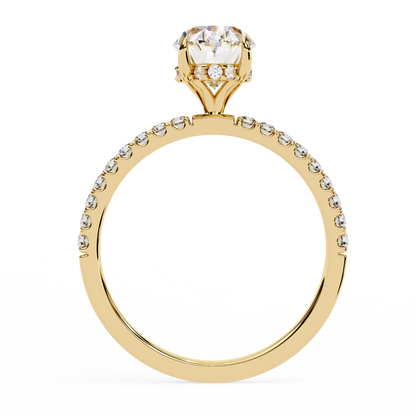 1.20 Carat Oval Cut Lab Grown Diamond Hidden Halo Ring – Solitaire Engagement Ring – Lustraa’s Oval Diamond Ring