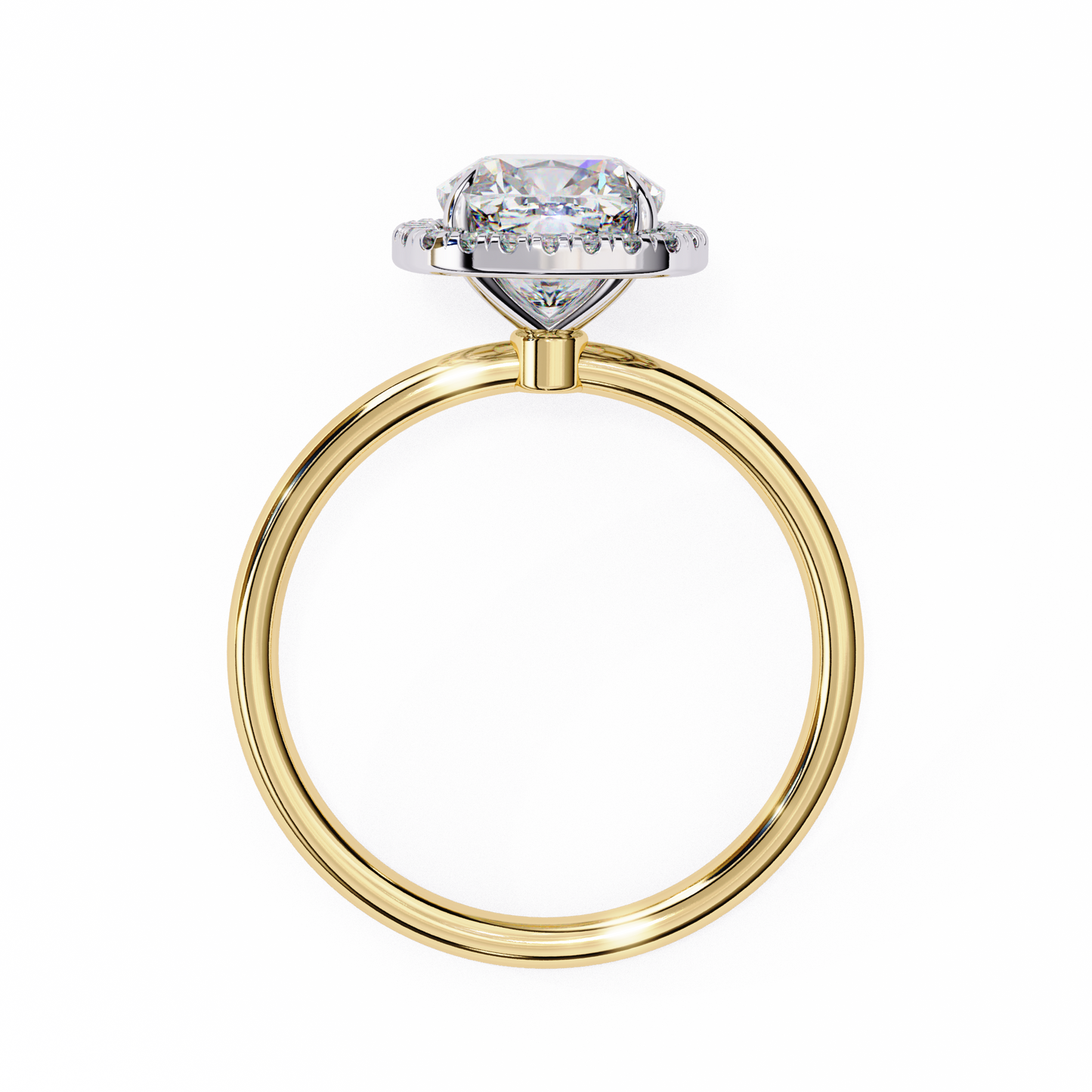 1.78 Carat Cushion Cut Lab Grown Diamond Halo Ring – Lustraa’s Classic Cushion Halo Engagement Ring