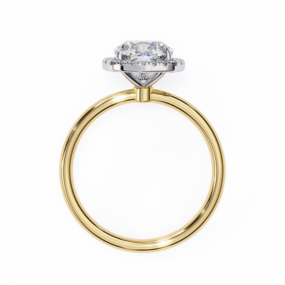 1.78 Carat Cushion Cut Lab Grown Diamond Halo Ring – Lustraa’s Classic Cushion Halo Engagement Ring