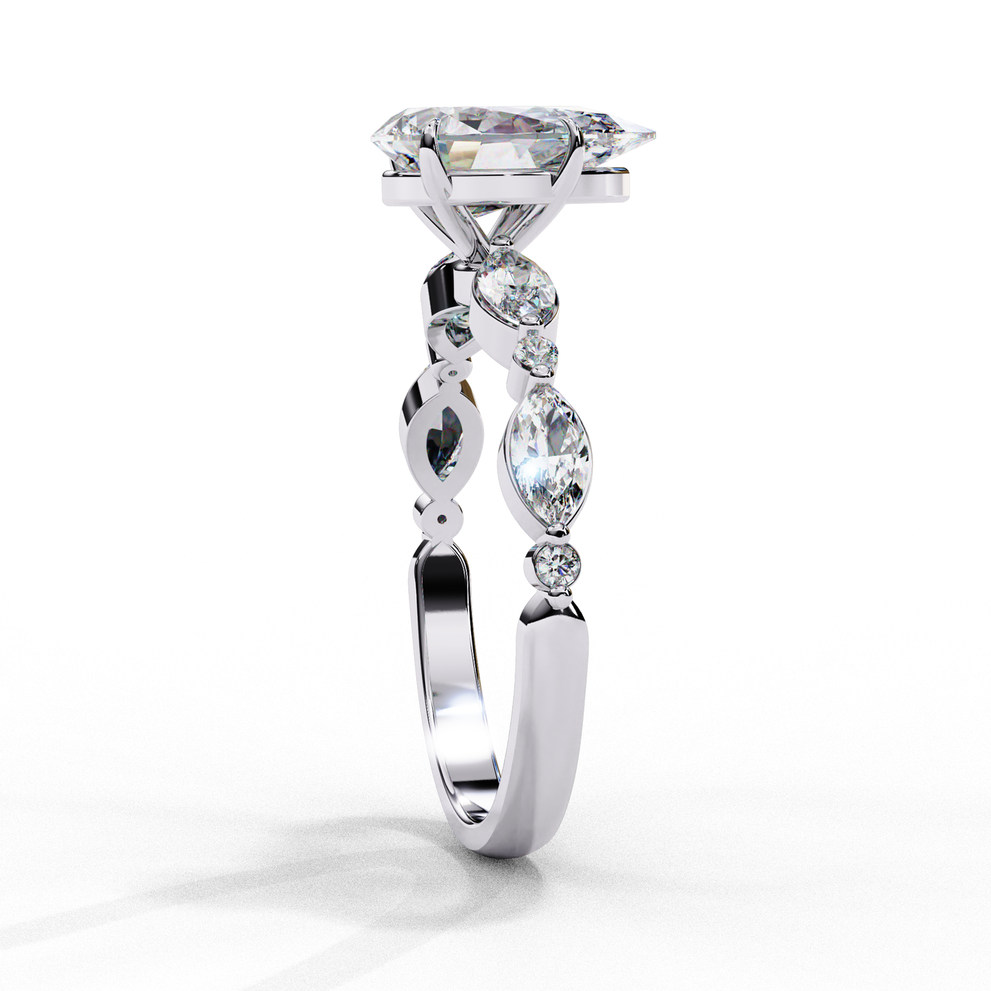 0.89 Carat Pear Shaped Lab Grown Diamond Ring – Solitaire Engagement Ring – Lustraa’s Pear Diamond Ring