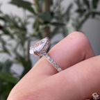 Pear Cut Lab Grown Diamond Engagement Ring – 1.77 CT Hidden Halo Bridal Ring, Solitaire Wedding Jewelry– Lustraa’s Pear Diamond Ring