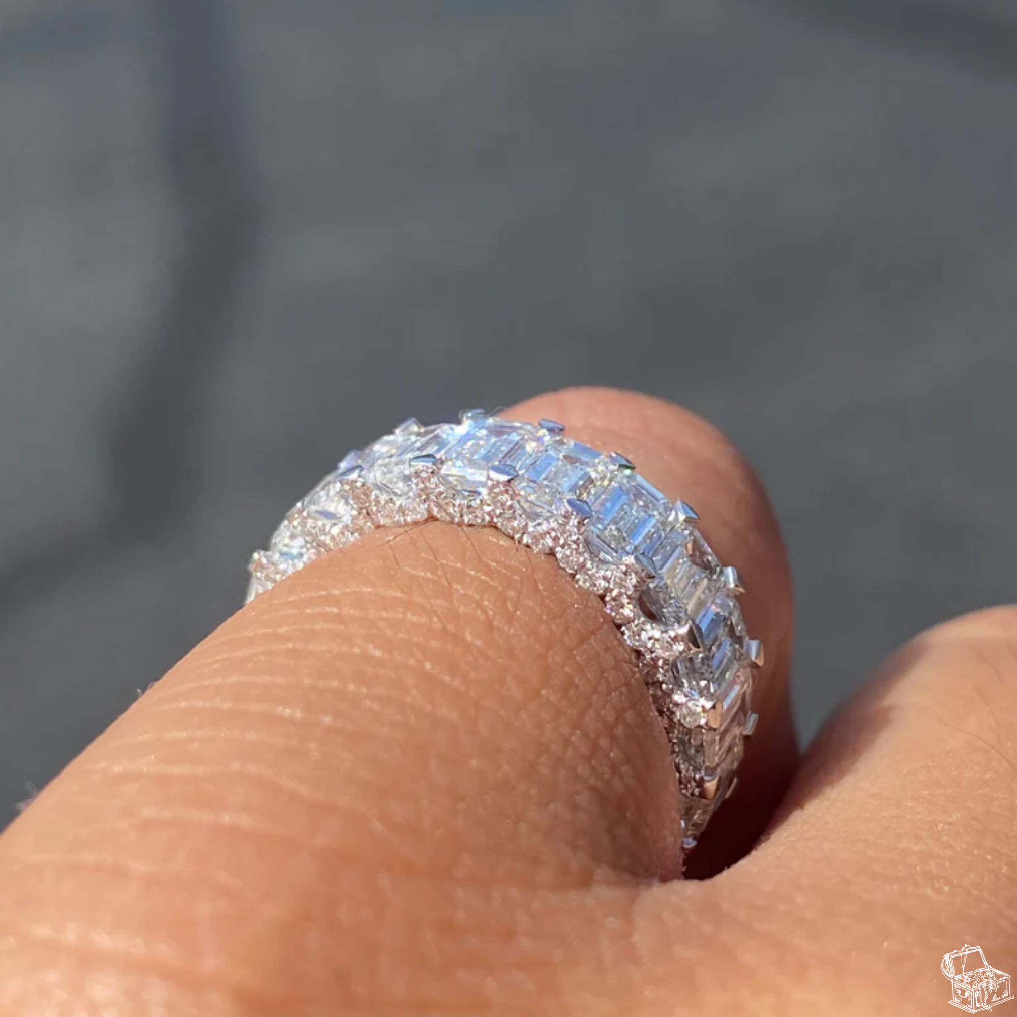 Emerald Cut Diamond Eternity Ring –  Full Diamond Elegant Band –  Luxury Statement 4.88 CT Wedding Band – Lustraa’s Eternity Ring