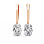 Oval Cut Diamond Drop Earrings – Lab Grown 1.62 Carat Studded Leverback Design –  Lustraa’s Diamond Earrings