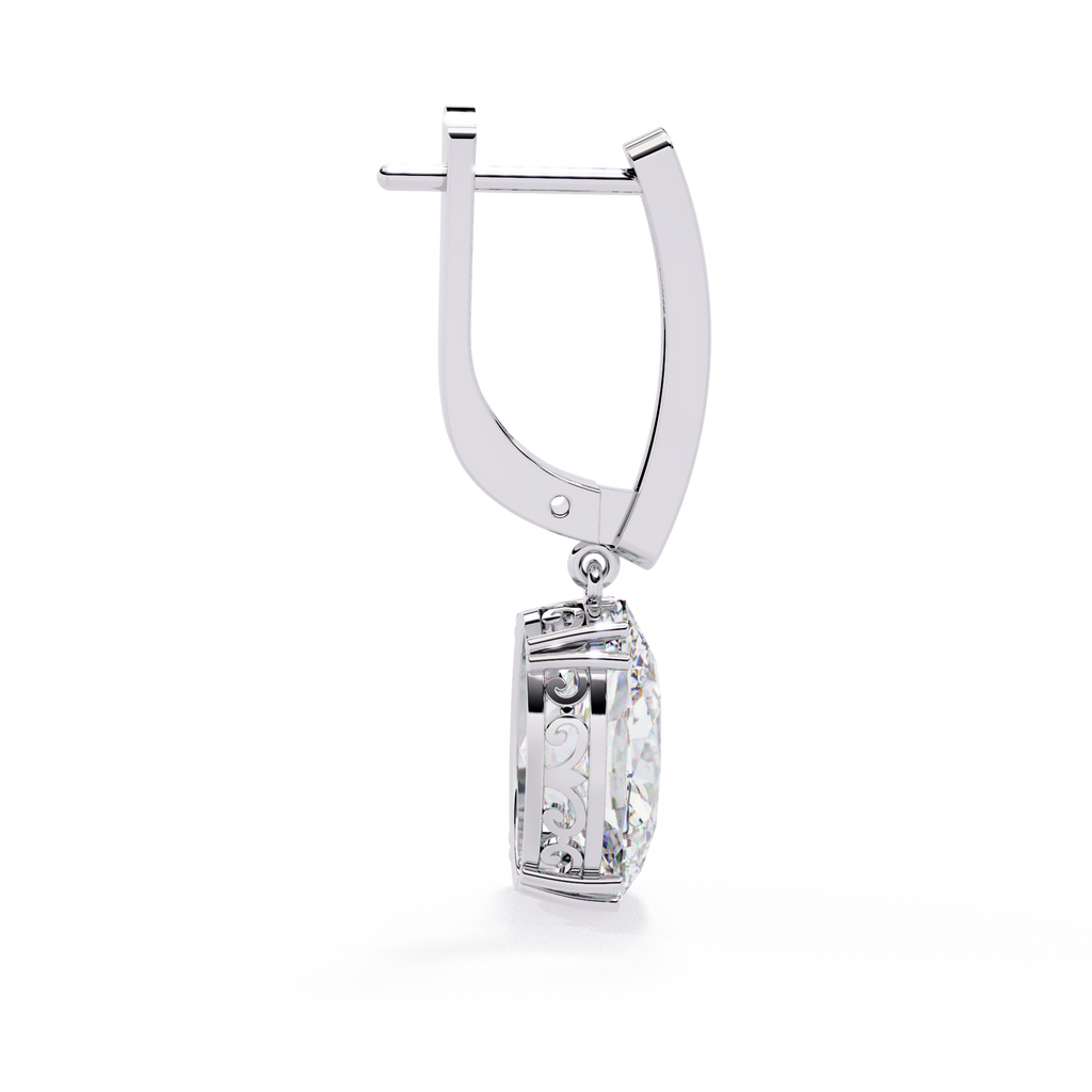 Oval Cut Diamond Drop Earrings – Lab Grown 1.62 Carat Studded Leverback Design –  Lustraa’s Diamond Earrings