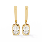 Oval Cut Diamond Drop Earrings – Lab Grown 1.62 Carat Studded Leverback Design –  Lustraa’s Diamond Earrings