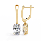 Oval Cut Diamond Drop Earrings – Lab Grown 1.62 Carat Studded Leverback Design –  Lustraa’s Diamond Earrings