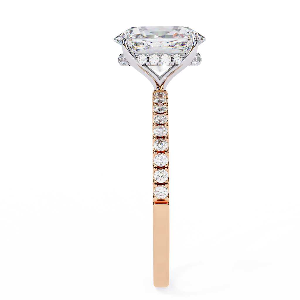 Oval Lab Grown Diamond Engagement Ring – 1.20 CT Hidden Halo Solitaire Bridal Ring, Wedding Band Jewelry– Lustraa’s Oval Diamond Ring