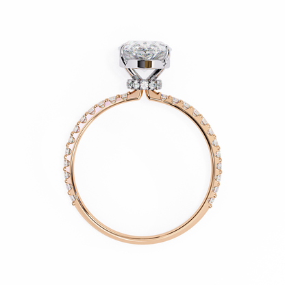 1.77 Carat Pear Cut Lab Grown Diamond Halo Ring – Hidden Halo Engagement Ring– Lustraa’s Pear Diamond