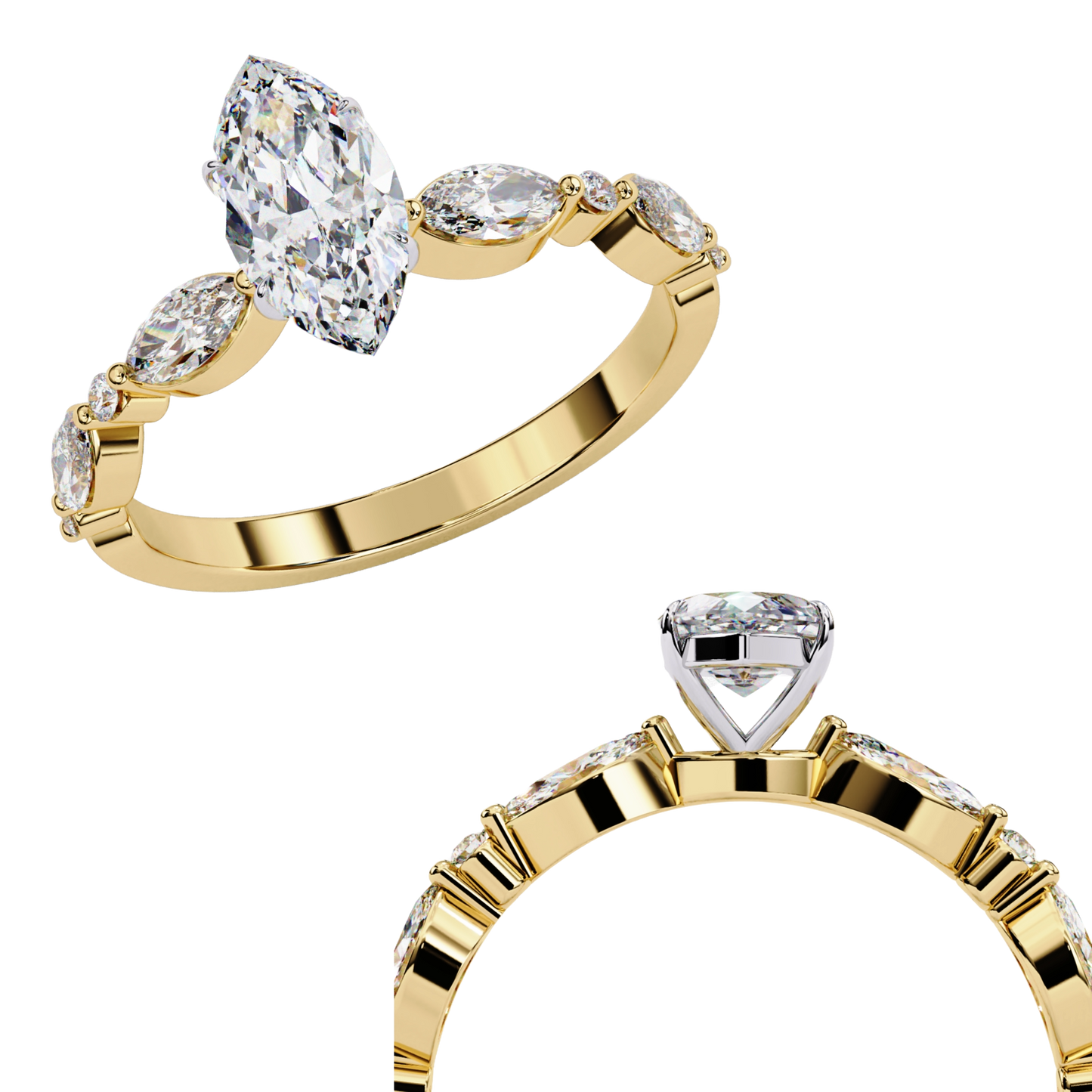 0.82 Carat Marquise Cut Lab Grown Diamond Ring – Solitaire Engagement Ring– Lustraa’s Marquise Diamond Ring
