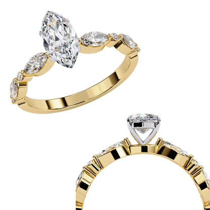 0.82 Carat Marquise Cut Lab Grown Diamond Ring – Solitaire Engagement Ring– Lustraa’s Marquise Diamond Ring