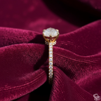 Marquise Cut Lab Grown Diamond Solitaire Engagement Ring with Round Side Accents – Elegant Bridal Ring – Lustraa’s Solitaire Ring