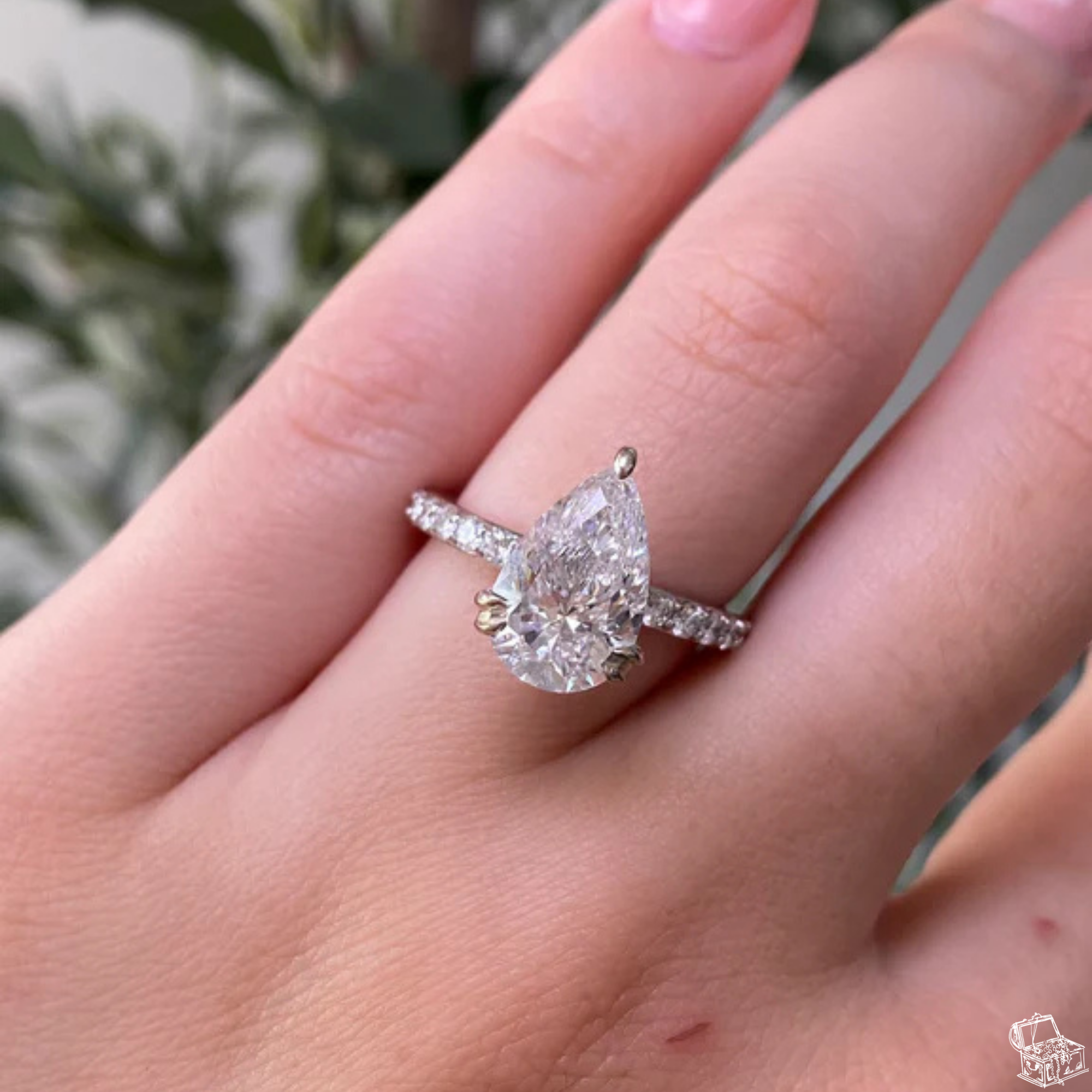 Pear Cut Lab Grown Diamond Engagement Ring – 1.77 CT Hidden Halo Bridal Ring, Solitaire Wedding Jewelry– Lustraa’s Pear Diamond Ring