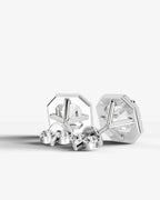 Lab Grown Diamond Asscher Cut Halo Stud Earrings