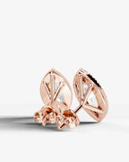 Lab Grown Diamond Crown Marquise Halo Stud Earrings