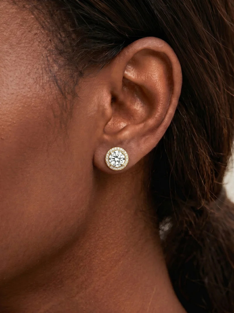 Lab Grown Diamond Round Cut Solitaire Stud Earrings