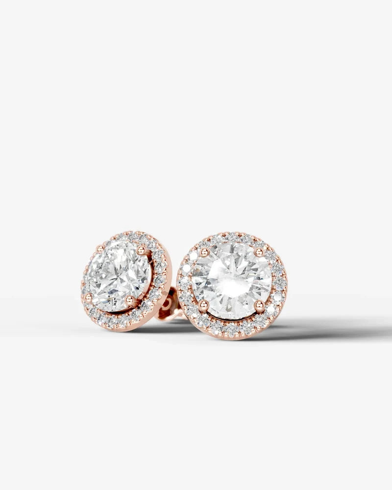 Lab Grown Diamond Round Cut Solitaire Stud Earrings