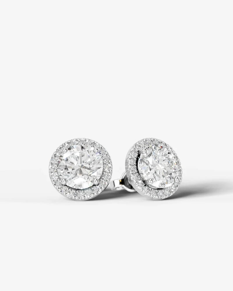 Lab Grown Diamond Round Cut Solitaire Stud Earrings