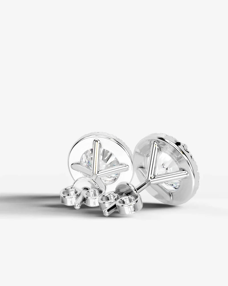 Lab Grown Diamond Round Cut Solitaire Stud Earrings