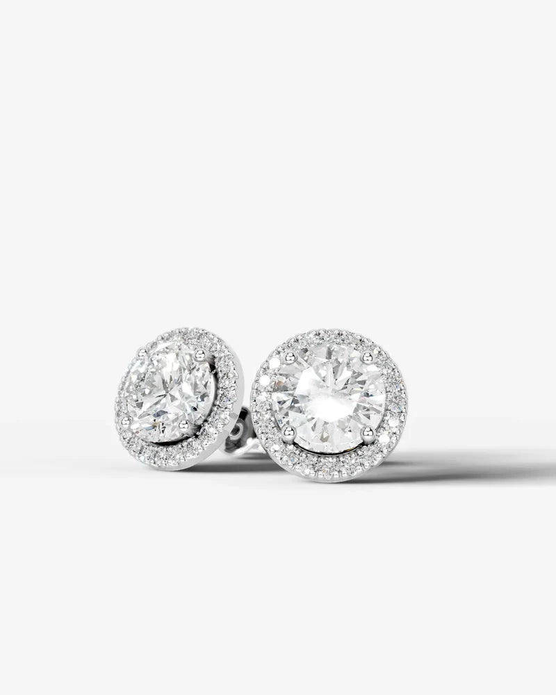 Lab Grown Diamond Round Cut Solitaire Stud Earrings
