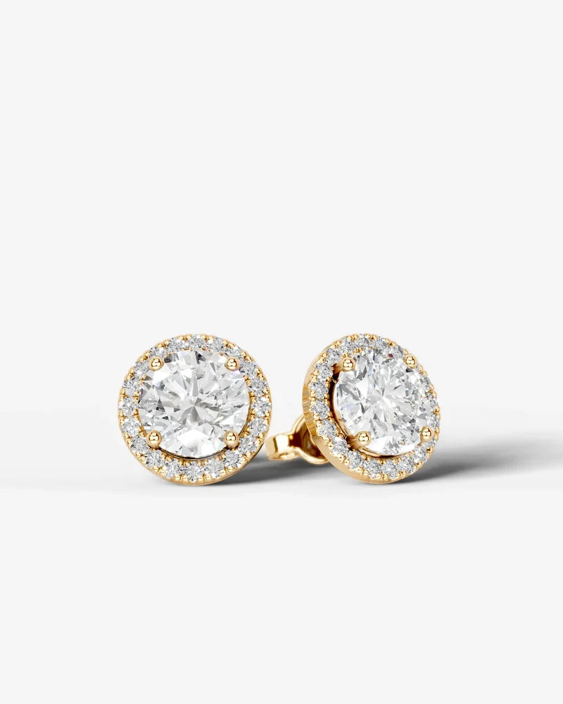 Lab Grown Diamond Round Cut Solitaire Stud Earrings