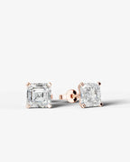 Lab Grown Diamond Art Deco Octagon Asscher Solitaire Stud Earrings