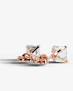 Lab Grown Diamond Art Deco Octagon Asscher Solitaire Stud Earrings