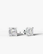 Lab Grown Diamond Art Deco Octagon Asscher Solitaire Stud Earrings