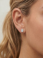 Lab Grown Diamond Velvet Contour Elongated Cushion Solitaire Stud Earrings